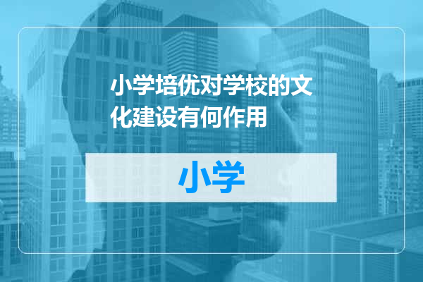 小学培优对学校的文化建设有何作用