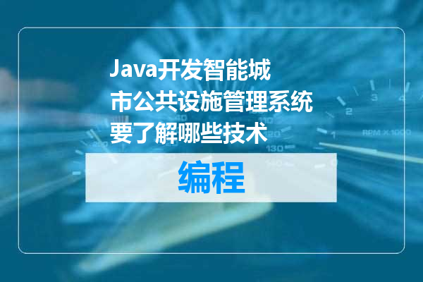 Java开发智能城市公共设施管理系统要了解哪些技术