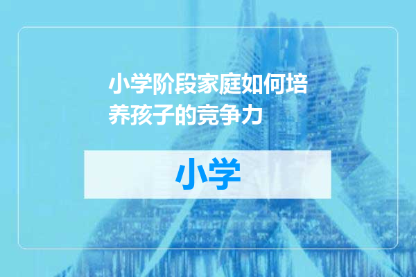 小学阶段家庭如何培养孩子的竞争力