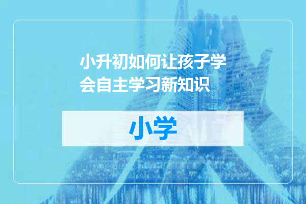 小升初如何让孩子学会自主学习新知识