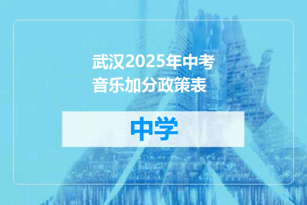 武汉2025年中考音乐加分政策表