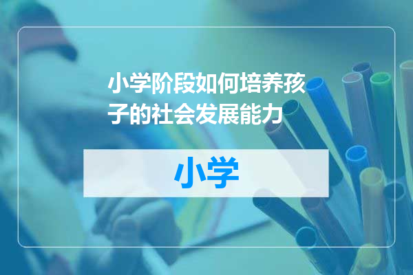 小学阶段如何培养孩子的社会发展能力