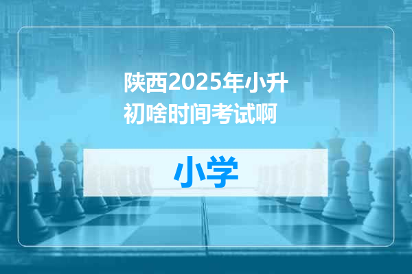 陕西2025年小升初啥时间考试啊