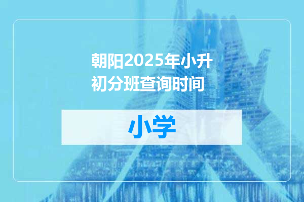 朝阳2025年小升初分班查询时间