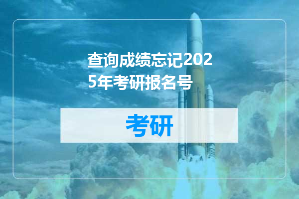 查询成绩忘记2025年考研报名号