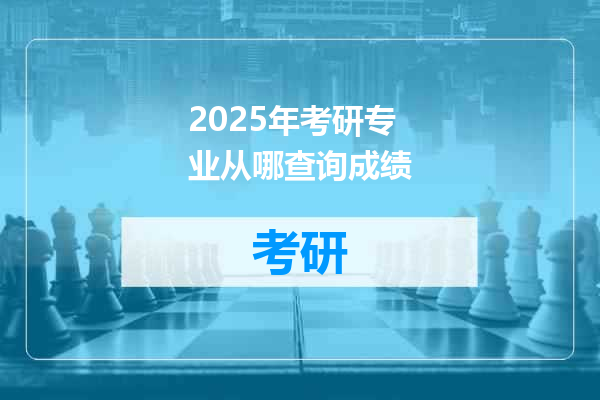 2025年考研专业从哪查询成绩