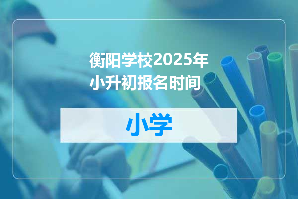 衡阳学校2025年小升初报名时间