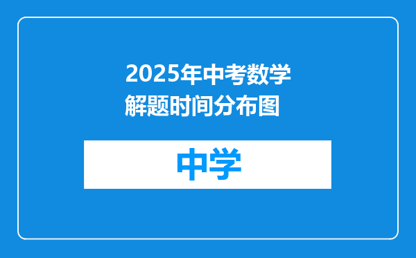 2025年中考数学解题时间分布图