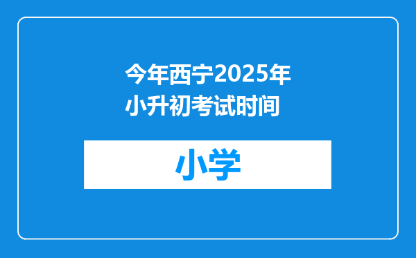 今年西宁2025年小升初考试时间