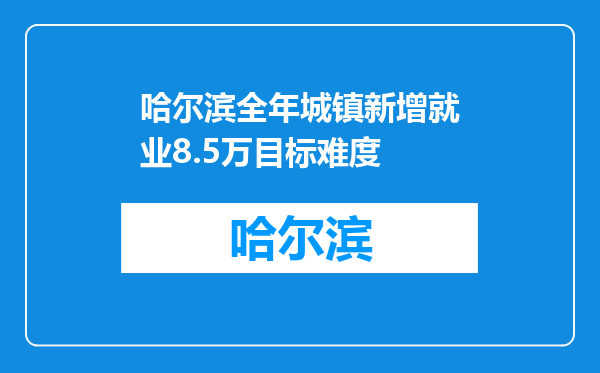 哈尔滨全年城镇新增就业8.5万目标难度