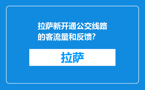 拉萨新开通公交线路的客流量和反馈？