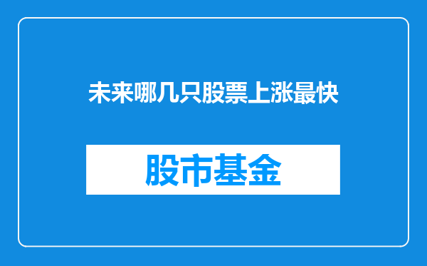 未来哪几只股票上涨最快