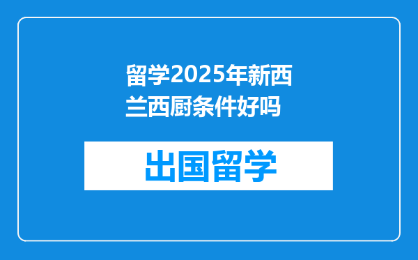 留学2025年新西兰西厨条件好吗