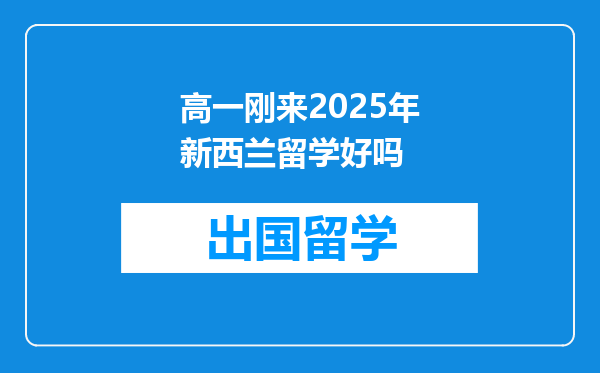 高一刚来2025年新西兰留学好吗