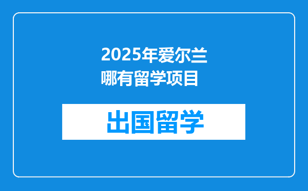 2025年爱尔兰哪有留学项目