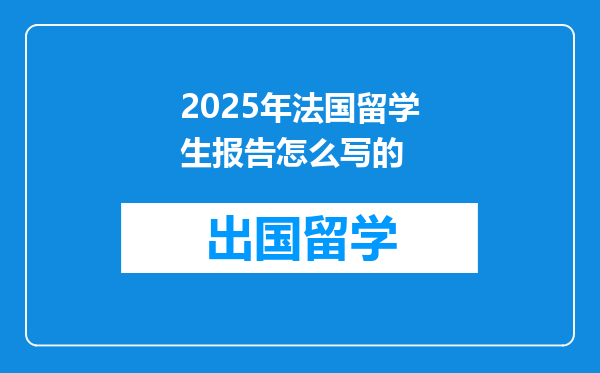 2025年法国留学生报告怎么写的