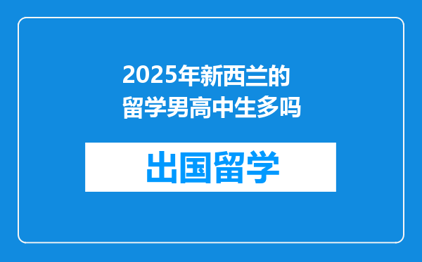 2025年新西兰的留学男高中生多吗