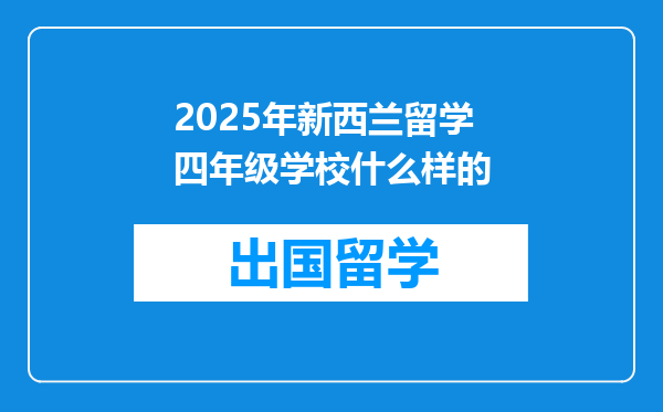 2025年新西兰留学四年级学校什么样的