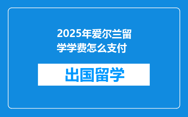 2025年爱尔兰留学学费怎么支付