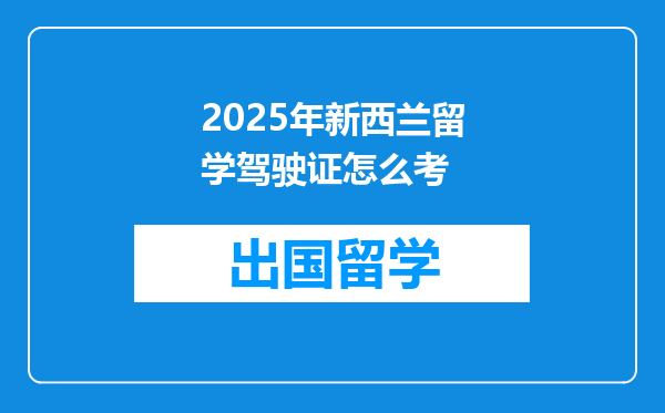 2025年新西兰留学驾驶证怎么考