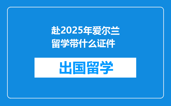 赴2025年爱尔兰留学带什么证件