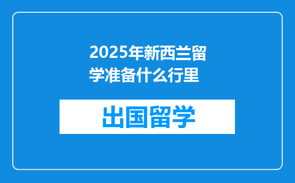 2025年新西兰留学准备什么行里