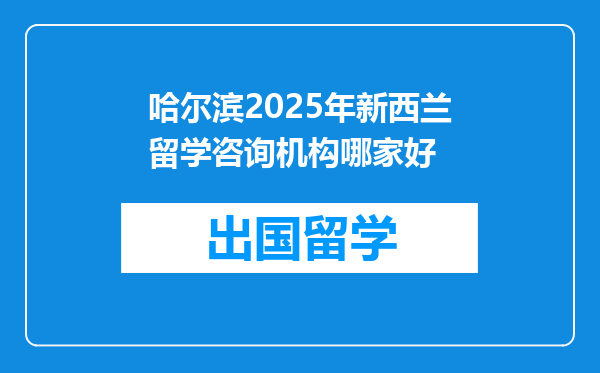 哈尔滨2025年新西兰留学咨询机构哪家好