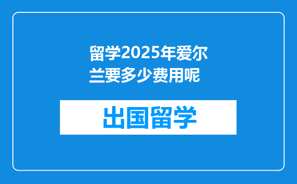 留学2025年爱尔兰要多少费用呢