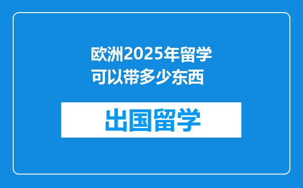 欧洲2025年留学可以带多少东西