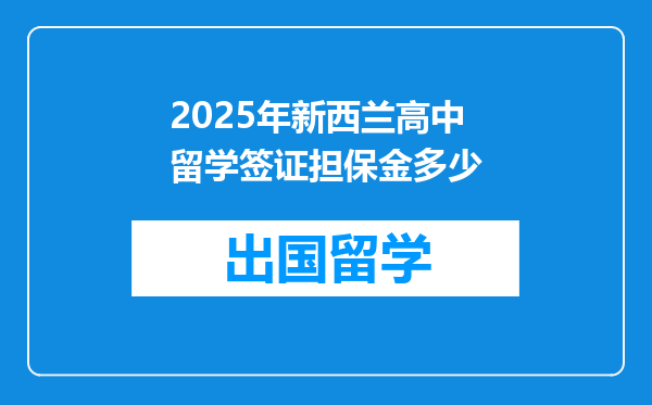2025年新西兰高中留学签证担保金多少