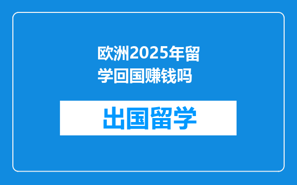 欧洲2025年留学回国赚钱吗