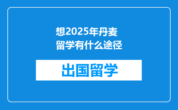 想2025年丹麦留学有什么途径