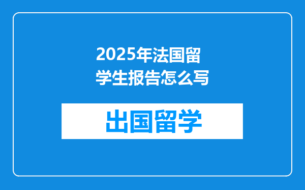 2025年法国留学生报告怎么写