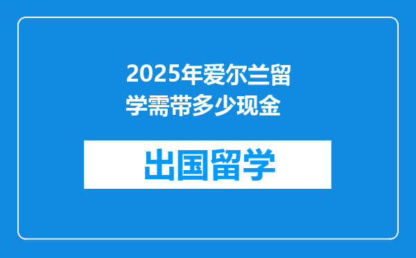 2025年爱尔兰留学需带多少现金
