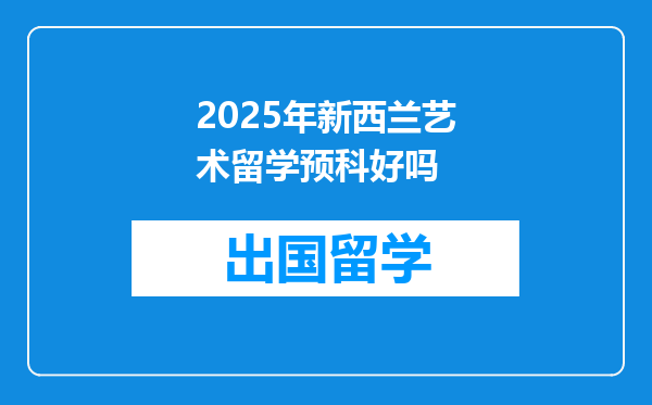2025年新西兰艺术留学预科好吗