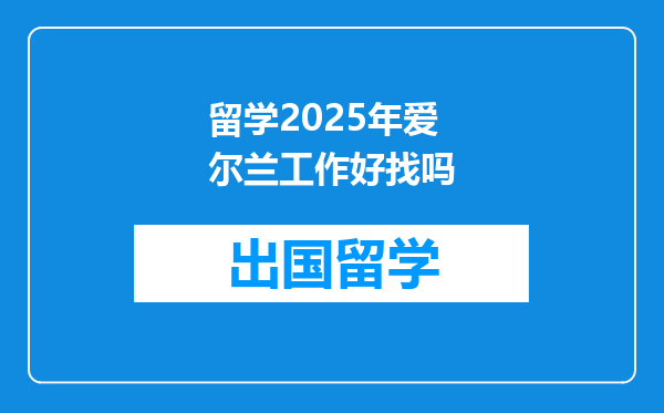 留学2025年爱尔兰工作好找吗