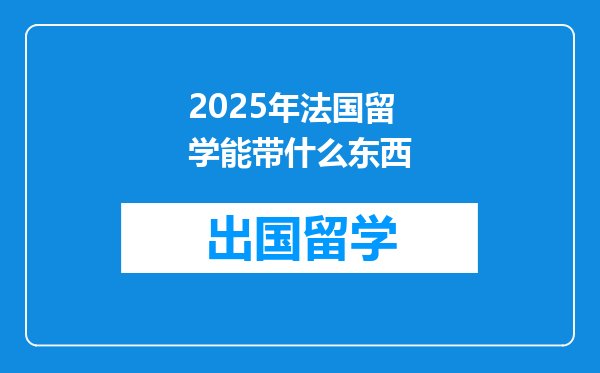 2025年法国留学能带什么东西