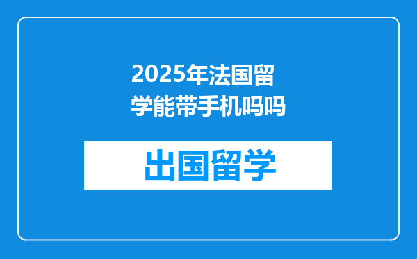2025年法国留学能带手机吗吗
