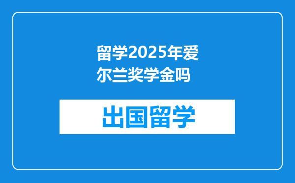 留学2025年爱尔兰奖学金吗