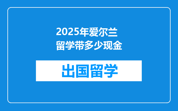 2025年爱尔兰留学带多少现金