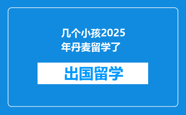 几个小孩2025年丹麦留学了