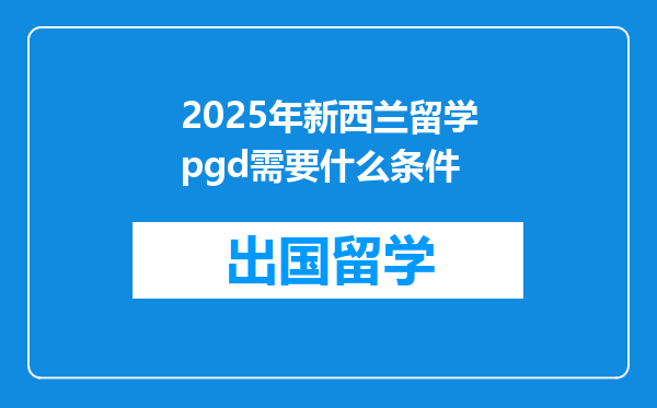 2025年新西兰留学pgd需要什么条件