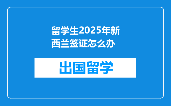 留学生2025年新西兰签证怎么办