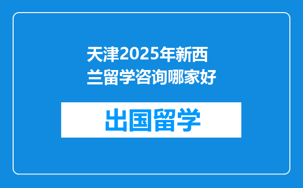 天津2025年新西兰留学咨询哪家好