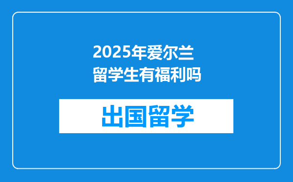 2025年爱尔兰留学生有福利吗