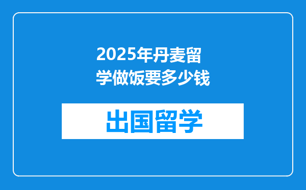 2025年丹麦留学做饭要多少钱