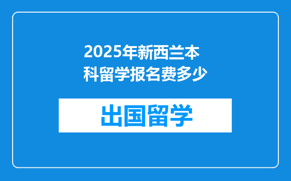 2025年新西兰本科留学报名费多少