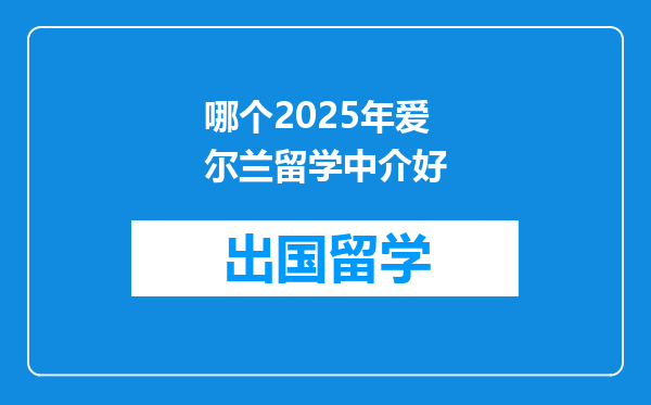 哪个2025年爱尔兰留学中介好