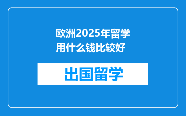 欧洲2025年留学用什么钱比较好