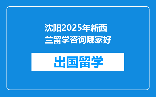 沈阳2025年新西兰留学咨询哪家好